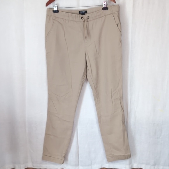 Blu Rock Pants - Blu Rock Khaki Beige Elastic Waist Jogger Pant Size Large NWOT